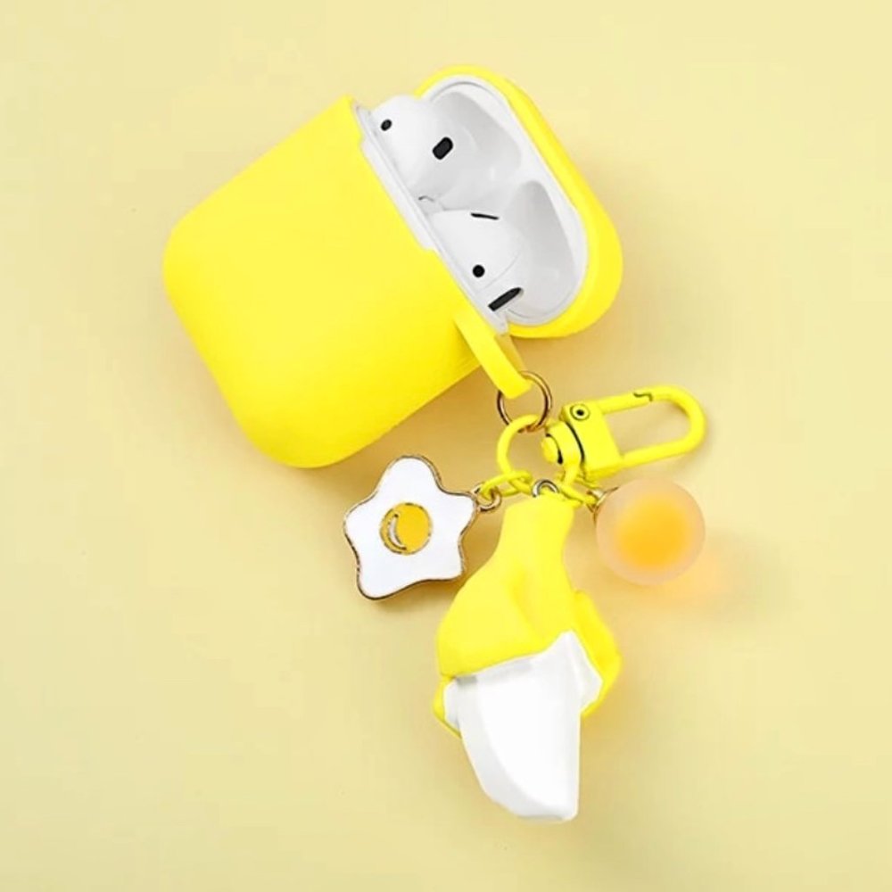 [ON SALE] Cute Airpods Case w/ Key-chain - Yellow